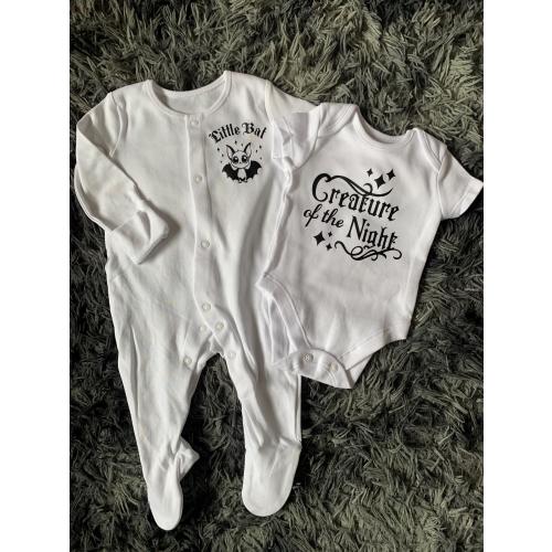2 piece goth baby outfit, alternative baby clothes, goth style baby, creature of the night, goth baby shower gift, goth baby fashion