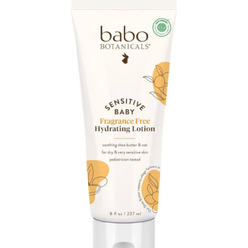 BABO Botanicals Sensitive Baby Fragrance-Free Daily Hydrating Baby Lotion - Shea Butter & Jojoba Oil - for Body & face - for Babies, Kids & Adults with Sensitive Skin - EWG Verified - Vegan