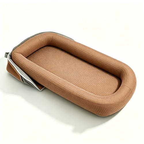 Loevin Baby Lounger for Newborn,Baby Nest for Newborn Soft Cotton Breathable for Playtime & Relaxation,Flat Babies Essentials Gifts Newborn Lounger for Boys & Girls 0-12 Months(Coffee)