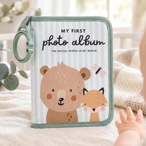 Beautiful Soft Baby Photo Album for Newborns - My First Family Photo Book with 18 Pockets for 4x6 Pictures Little Ones Love to Hold and Flip Through - Fun Toddler Album Toy Gift for Baby Showers