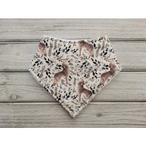 Wolf bandana drool bib for baby
