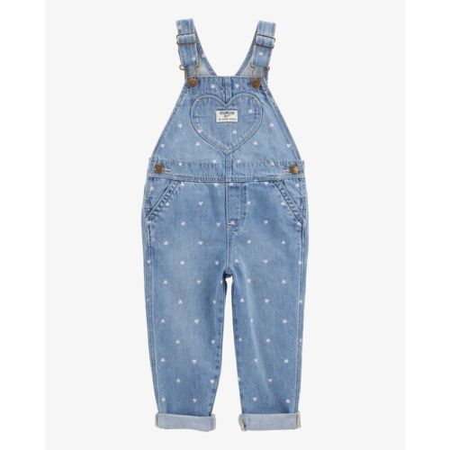 Toddler Heart-Print Knit Denim Overalls - Blue - OshKosh B'gosh | Carter's