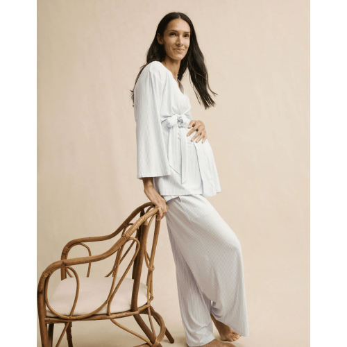 LAKE Pajamas Three-Piece Maternity Set in Fog — Medium