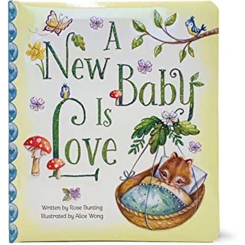 A New Baby is Love Keepsake Padded Board Book Children's Gift.