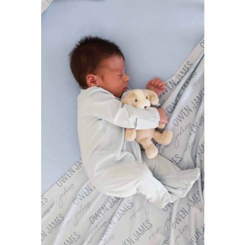 Baby Blue Bamboo Zipper Footie