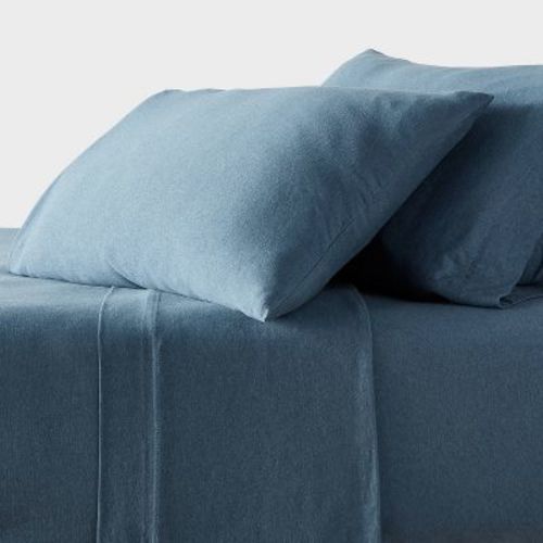 Twin Cotton Jersey Sheet Set Teal Heather - Threshold™: Knitted, Includes 1 Pillowcase, OEKO-TEX Certified