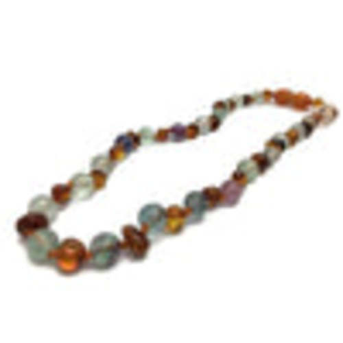 Baltic Amber Necklace Rainbow Mixed Pink Rose Quartz Baby, Infant 11