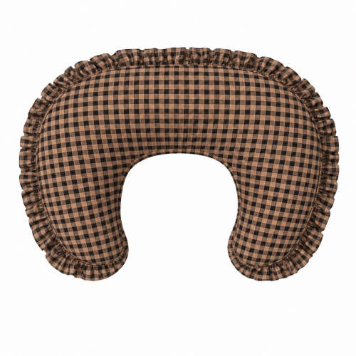 Little Mae & Co Brown Black Gingham Ruffle New Nursing Pillow Cover - New Ruffles