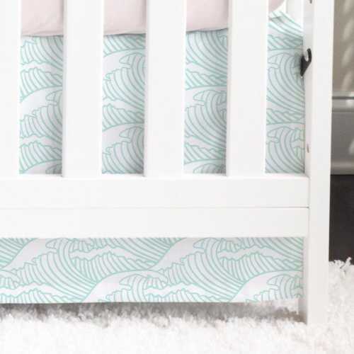 Crib Skirt | Ocean Surfer Waves