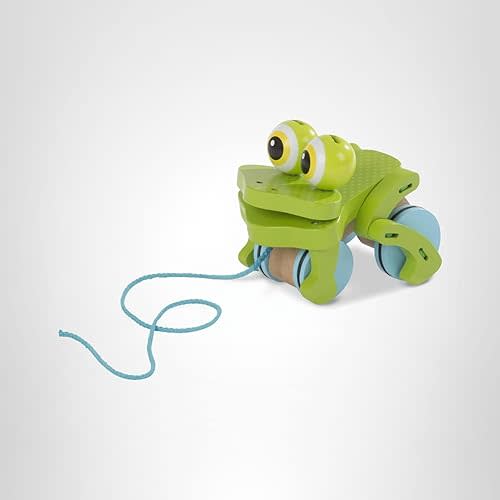 Melissa & Doug First Play Frolicking Frog Wooden Pull Toy