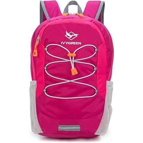 IVYGREEN Little Kids Hiking Backpack for Boys or Girls, Small Daypack for Camping or Travel (Rose, Small)