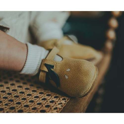 Nanoe Lemon Nubuck T-Bar Shoes, Canary Dotted - Donsje Amsterdam | Maisonette