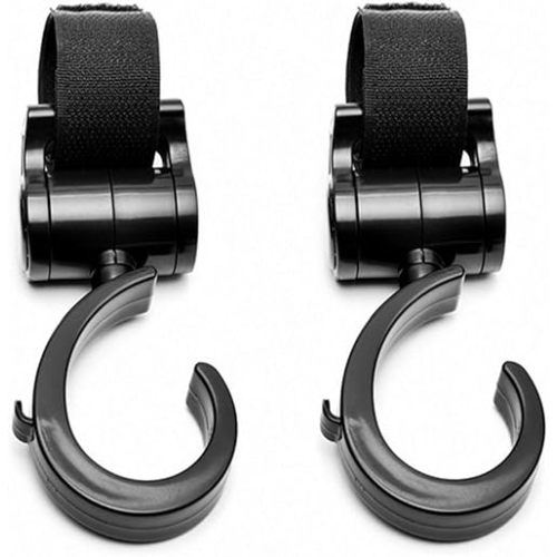 Stroller Hooks for Hanging Diaper Bags Baby Stuff Organizer Groceries Purse Mommy Hook Stroller Accessories for Mom When Jogging Walking or Shopping Pack of 2-Black LLUFO