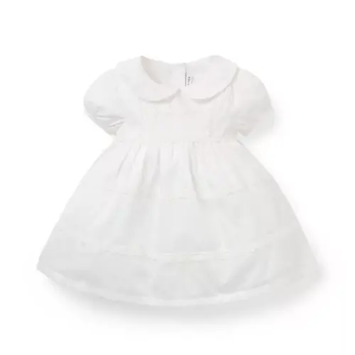 Baby White The Lace Trim Collared Baby Dress by Janie and Jack