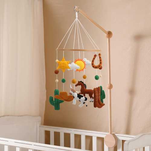 A Colorful Western Baby mobile for nursery for a cowboy Wild West theme