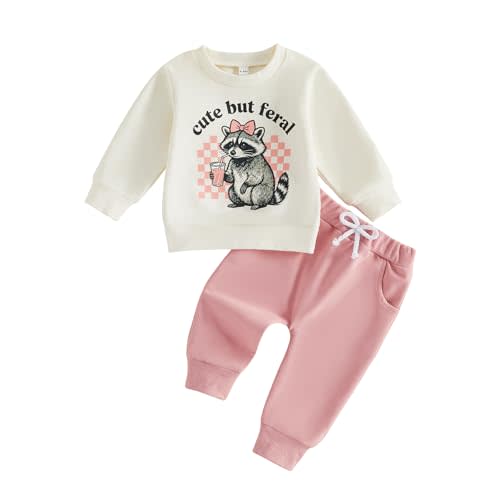 Baby Girl Fall Winter Outfit Infant Letter Print Long Sleeve Sweatshirt and Jogger Pants 6 12 18 24M 2T Girl Clothes