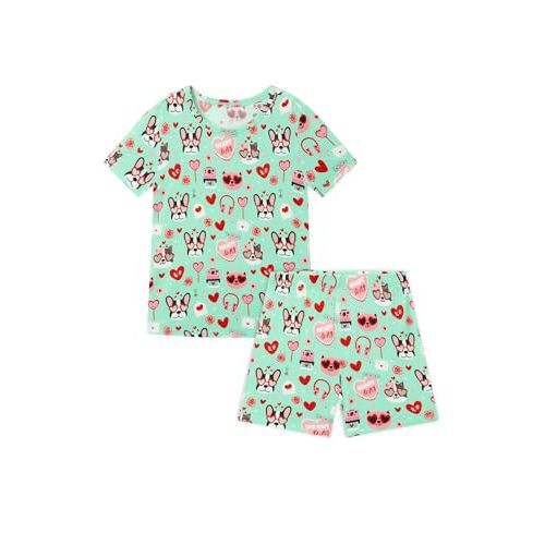 Bamboo Viscose Toddler Pajamas Sets, Kid Boy Girl Snug Fit Short Sleeve Summer Sleepwear Pjs 2pcs Set