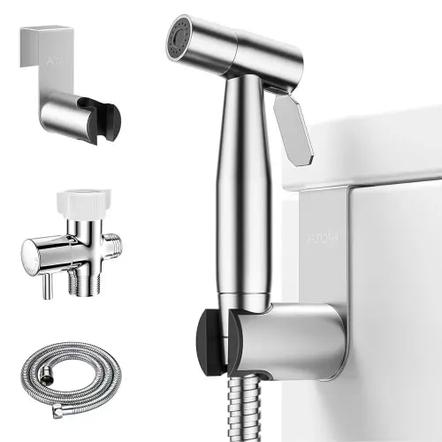 Arofa Handheld Toilet Bidet Sprayer for Toilet-Adjustable Water Pressure Control with Bidet Hose for Feminine Wash, Stainless Steel Brushed Nickel Bidet Faucet Cloth Diaper for Baby Wash