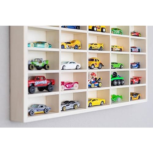 Rustic Roots Wooden Wall Mount Car Display Shelf