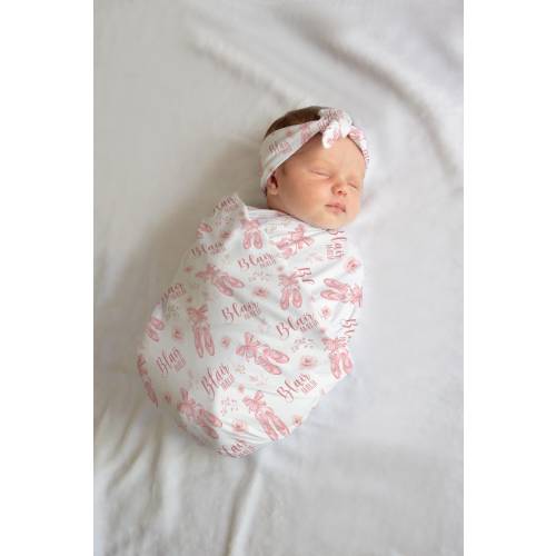 Ballet Swaddle Set, Personalized Ballerina Baby Blanket, Christmas Baby Blanket, New Baby Gift, Ballerina Nursery, Ballet Blanket G28
