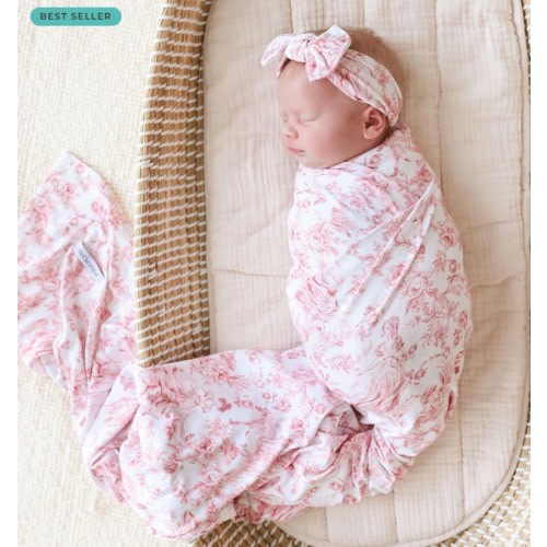 Antoinette (pink) Swaddle Headband Set
