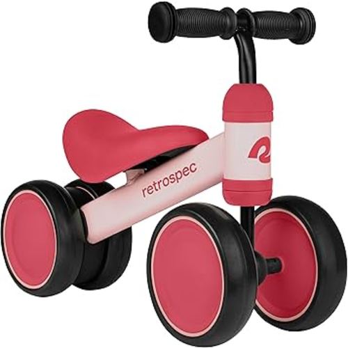 Retrospec Cricket Baby Balance Bike, 4-Wheel Ride-On Toy for Ages 12-24 Months – First Bike & Toddler Bike for 1 Year Old Boys & Girls, First Birthday Gift