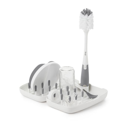 On-The-Go Drying Rack & Bottle Brush - Grey