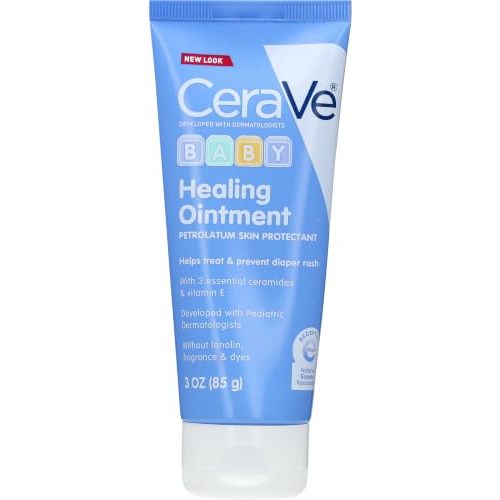 CeraVe Diaper Rash Cream, Baby Healing Ointment with Vitamin E, 3oz | Soothes Diaper Rash and Protect Extra Dry, Cracked Skin with Ceramides, Free Of Lanolin, Fragrance, Dye and Paraben