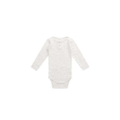 Jamie Kay Organic Cotton Modal Long Sleeve Bodysuit - Oatmeal Marle