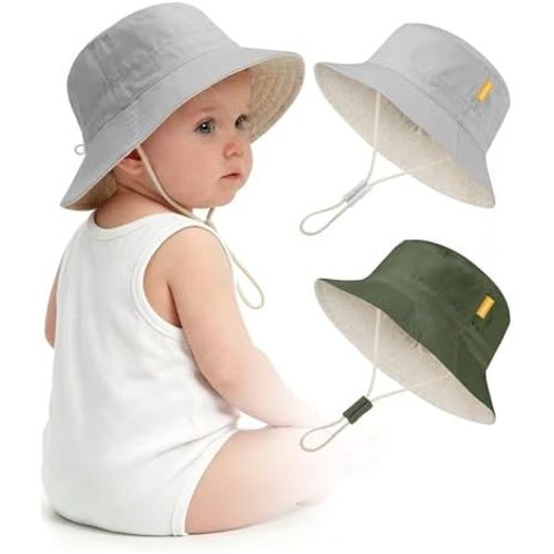 Baby Sun Hat for Toddler Kids Bamboo Rayon Bucket Hat Summer Beach Sun Protection Baby Hats for Boys Girls