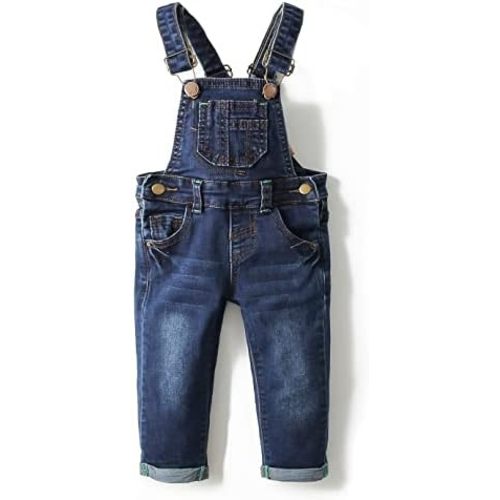 KIDSCOOL SPACE Baby Boy Girl Jean Overalls,Toddler Slim Cute Denim Jumper