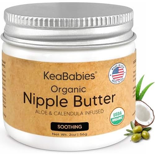 Organic Nipple Butter for Cracked, Sore, Relief, Nursing Mom (Soothing 2oz)