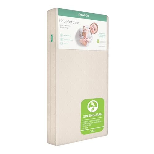 Newton Baby Crib Mattress & Toddler Bed, Breathable & Washable - Sandstone | Baby Crib Mattress, Breathable, Washable Core & Cover, All-Stages, 5.5" Thick, Reduces Suffocation Risk, GREENGUARD Gold