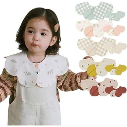 Konny Baby Bibs Set, 360 ° Rotate, Soft and Absorbent Bandana Drooling for Boys Girls baby Essentials