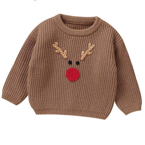 Plcasen Infant Newborn Baby Christmas Sweater Cute Candy Cane Warm Knitted Sweater Top Toddler Fall Winter Clothes