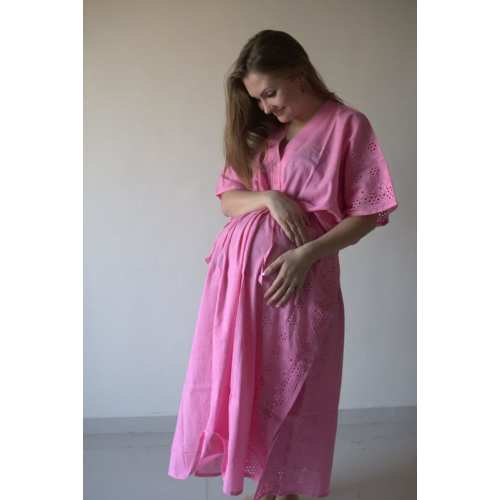 Eyelet Buttoned Hospital Gown Delivery Kaftan Perfect as labor delivery nursing gown to be moms Baby shower photo prop