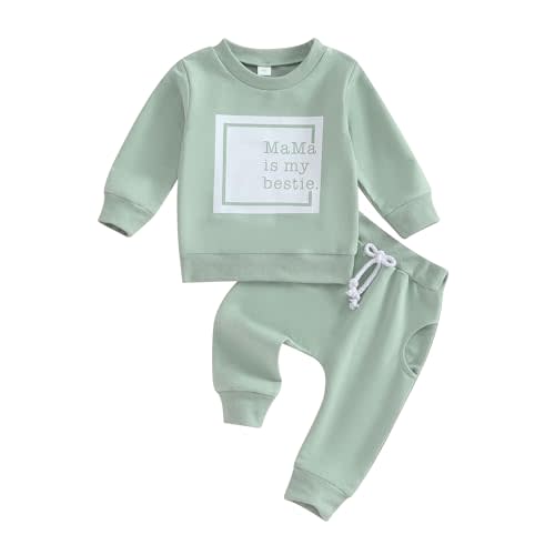 Toddler Baby Girl Clothes Long Sleeve Letter Print Sweatshirt and Stretch Jogger Pants Newborn Fall Winter Outfit