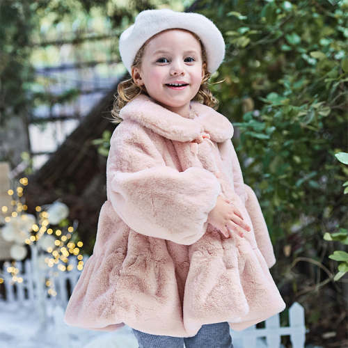 Dave&Bella Toddler Girls Elegant Grey Pink Turtle Outwear Windproof Co – Dave & Bella