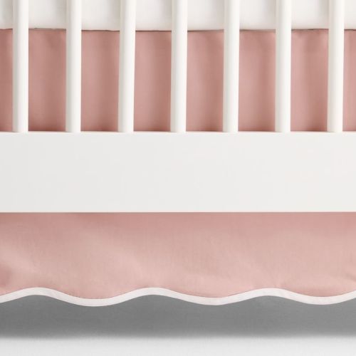 Scallop Classic Rose Organic Cotton Crib Skirt