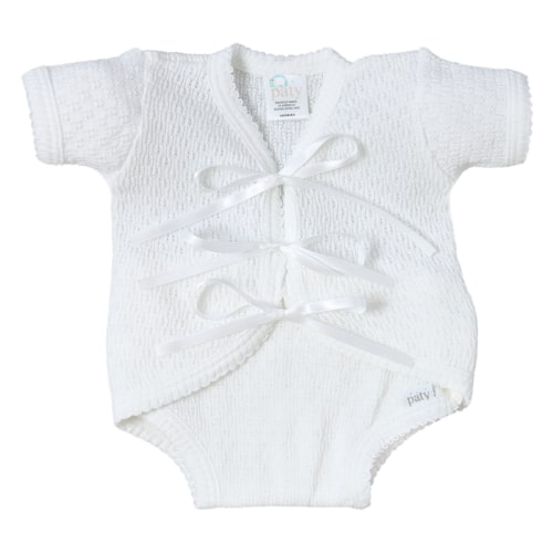 Paty Knit Pink Ribbon Tie Onesie – PatyInc