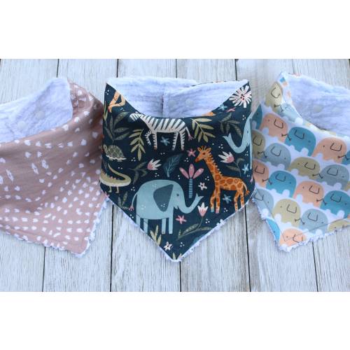 Baby Safari Bandana Bib | Bandana Bib | Neutral Baby Gift | Neutral Baby Shower | Elephant Baby Bib | Gender Neutral Baby Bibs | Neutral
