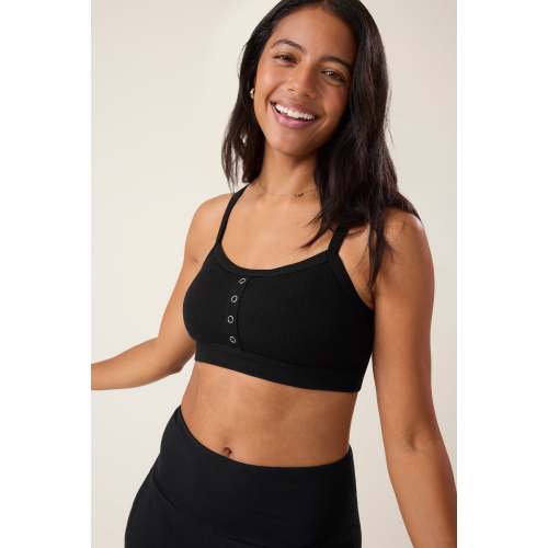 Ribbed Bamboo Pumping Bralette | Black - Kindred Bravely