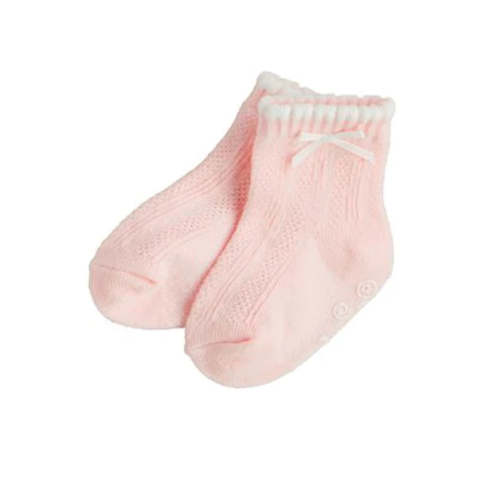 Light Pink w/White Trim Baby Socks