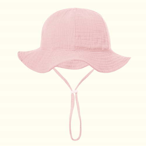 Lovskoo Infant Bucket Hat Wide Brim Baby Summer Sun Protection Floppy Fashion Solid Color Sun-hat Outdoor Cute Sunscreen Pink 3-12 Months