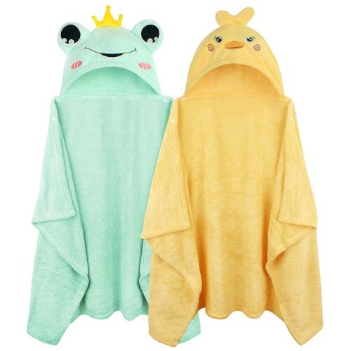 Toddler Bath Towel Hooded Kids Towel Bath Baby Towels with Hood for Boy Girl 0-5 Years, 2-Pack Soft Absorbent Baby Bath Towels Toddler Towels, Large Thick 50''x32'' Kids Hooded Towel for Toddlers
