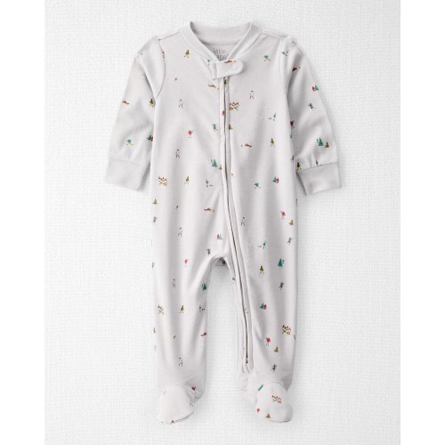 Baby Organic Cotton Sleep & Play Pajamas in Frosted Trail Print - Little Planet | Carter's