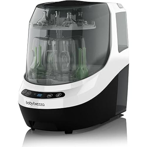 Baby Brezza Baby Bottle Washer Pro - Clinically Proven Better Cleaning - Washer, Sterilizer + Dryer In One Appliance for Essentials like Bottles + Pump Parts – Machine Replaces Brushes + Racks