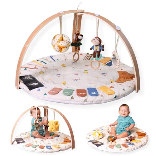 MOVA Baby Play Gym Baby Play Mat for Babies 0-6 0-12 Months Baby Tummy Time Play Mat Infant Play Mat for Babies Baby Activity Mat Gym for Floor Baby Playmat for Babies Newborn Play Mat Gift Boys Girls