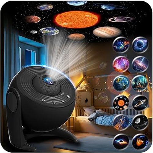 Galaxy Projector for Bedroom, 13 in 1 Planetarium Star Projector with Solar System & Constellation, 360° Rotating Galaxy Light, Space Night Light for Kids Adults Gifts