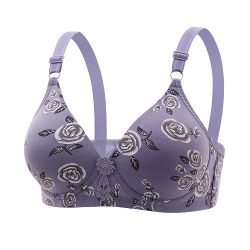 EOYWHK 1PC Bras for Older Women, Women's Bra Solid Color Wire Underwear Bra Everyday Underwear